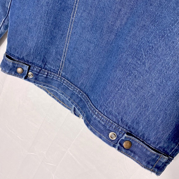 Vintage Olympic Med Wash Blue Denim Sherpa Lined Jean Jacket M - Picture 11 of 16